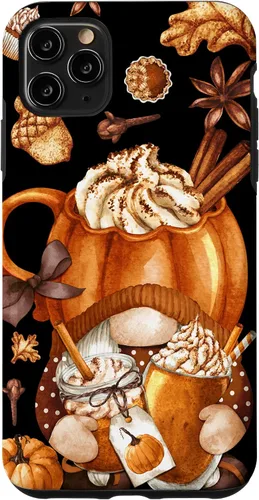 Vista 13 de Funda para iPhone 16 con diseño de calabaza y especias de gnomo de Acción de Gracias