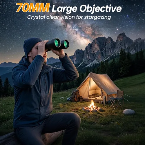 Vista 4 de Aurosports Binoculares de astronomía de 20 x 70 para adultos, lente objetivo grande de alta potencia de 2.756 in con rendimiento mejorado de poca