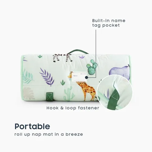 Vista 3 de Wake In Cloud - Tapete para siesta para niños pequeños con almohada y manta, para niños y niñas en jardín de infantes, guardería, preescolar