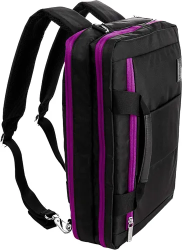 Vista 3 de Vangoddy El Prado 3 en 1 10" 12" Mochila bandolera para portátil (morado negro)