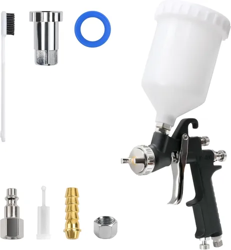 Vista 15 de HVLP Mini Pistola Pulverizadora de Pintura con Boquilla de 0.8 mm, Capacidad de 125 cc, Pistola Pulverizadora de Pintura con Alimentación por