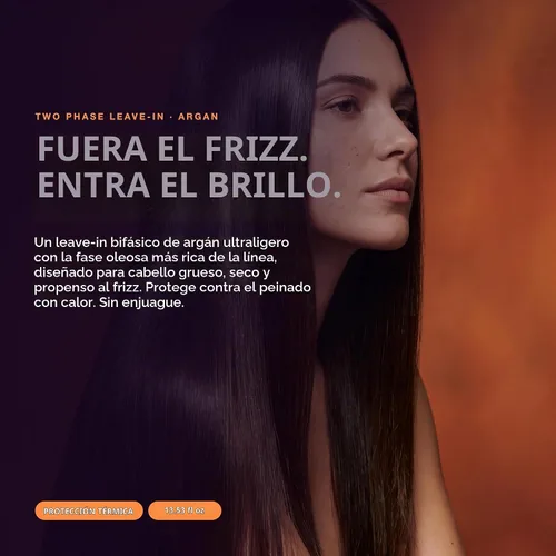 Vista 2 de Morfose Acondicionador profesional sin enjuague de argán, protector térmico para cabello, protección contra el calor en aerosol para el cabello