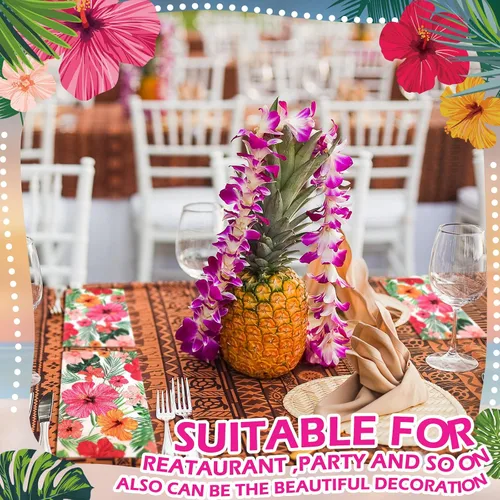 Vista 6 de Hotop Paquete de 100 servilletas hawaianas para invitados, servilletas tropicales, decoraciones de fiesta Luau, toallas de papel decorativas