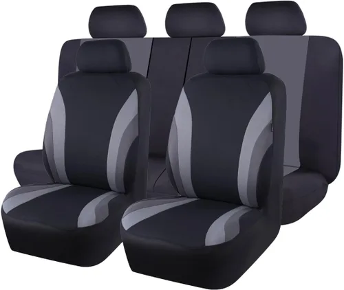 Vista 14 de CAR PASS Line Rider Sporty Cloth 11PCS Asiento de coche cubierta de ajuste universal -100% transpirable con 5 mm de esponja compuesta