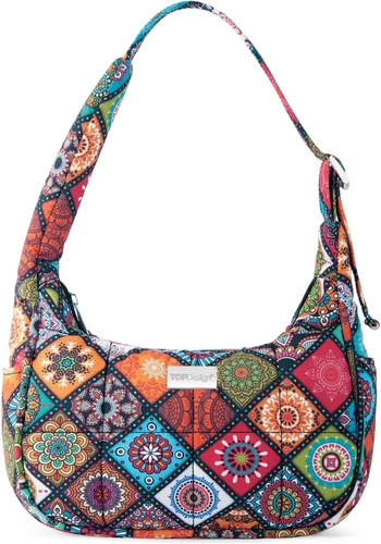 Vista 32 de TOPDesign Bolso de hombro acolchado para mujer, bolso de mano ultraligero con cremallera, correa ajustable