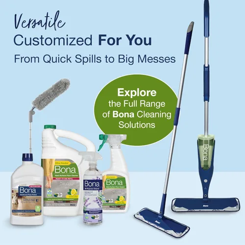 Vista 12 de Bona Spray limpiador de pisos multisuperficie, 32 onzas líquidas, aroma a menta y limón, recargable, solución de limpieza de suelos sin residuos