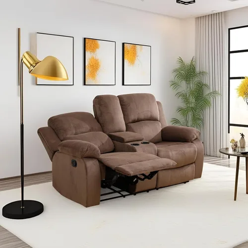 Vista 26 de Conjunto de sofá para sala de Estar, sillón reclinable de cuero transpirable, sofá de 3 plazas para cine en casa con portavasos para apartamento