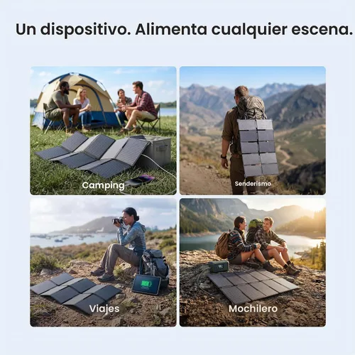 Vista 3 de Cargador solar de 35 W 26% de alta eficiencia USB-A y carga USB-C