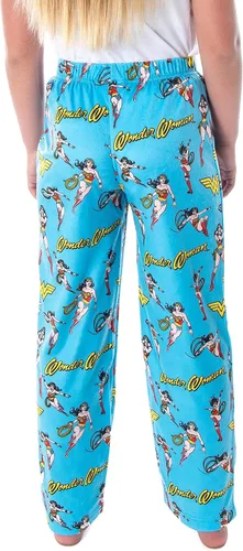 Vista 2 de DC Comics Wonder Woman - Pantalones de pijama para niñas, diseño vintage