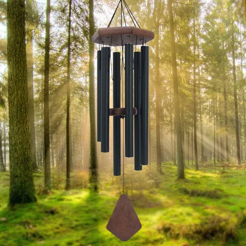 Vista 11 de Campanillas de viento para exteriores, campanillas de viento conmemorativas con 6 tubos de metal largos, carillón de viento de condolencia