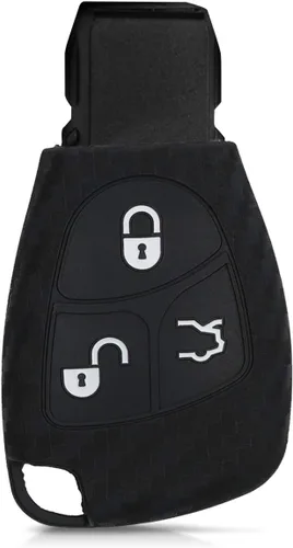 Vista 3 de kwmobile Funda de silicona para llavero compatible con llave de automóvil Mercedes-Benz de 2 a 3 botones