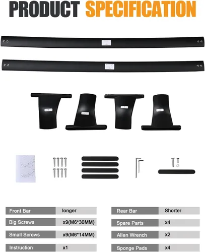 Vista 7 de KINGGERI Barras Cruzadas para Techo de 220lbs Compatibles con Ford Expedition/Max 2018-2026 y Lincoln Navigator 2018-2024, Barras de Techo