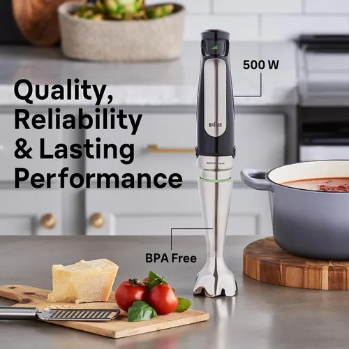 Vista 5 de Braun MultiQuick MQ7025X Batidora de mano, mezcla más rápida y fina Hand Blender,Blender For Smoothies,Electric Whisk,Stick Blender With Chopper