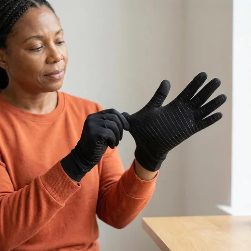 Vista 8 de Copper Arthritis Gloves - Full Hand Compression Gloves for Hands and Fingers Rehabilitation