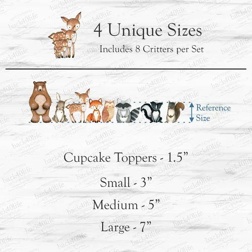 Vista 4 de Forest Critters Formas de Animales de Madera Pintada Recortadas (Pequeño + Soportes (Paquete de 8))