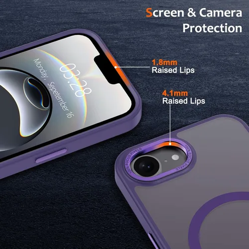 Vista 1377 de Anuck - Funda magnética para iPhone 11 compatible con MagSafe, carcasa trasera mate translúcida dura, borde de TPU, delgada, resistente a impactos