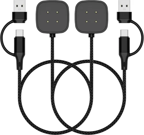 Vista 8 de TiMOVO Cargador compatible con Fitbit Versa 4/Versa 3/Sense 2/Sense, cable de carga USB-A/C, soporte magnético para Google Pixel Watch 3/Pixel Watch