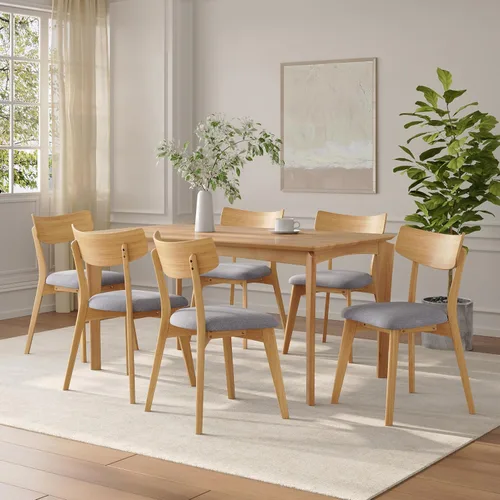 Vista 10 de Dining Chairs Set of 2, Mid Century Modern Dining Chairs with Curved Backrest and Wood Legs, Walnut Finished Frame Upholstered Dining Room Chairs