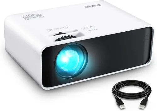 Vista 9 de GOODEE Mini proyector inteligente con WiFi y Bluetooth, compatible con Netflix/YouTube/PrimeVideo, enfoque eléctrico y Keystone, proyector de video