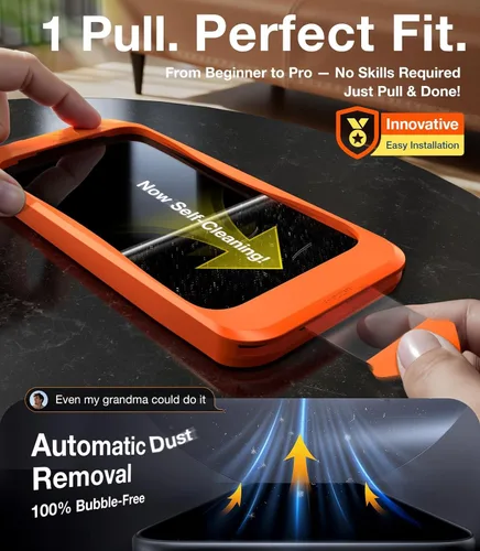Vista 6 de UltraGlass 9H+ Vidrio para iPhone 16 Pro Protector de pantalla de privacidad [Grado militar N.º 1 a prueba de roturas y 100% anti espía] Protector
