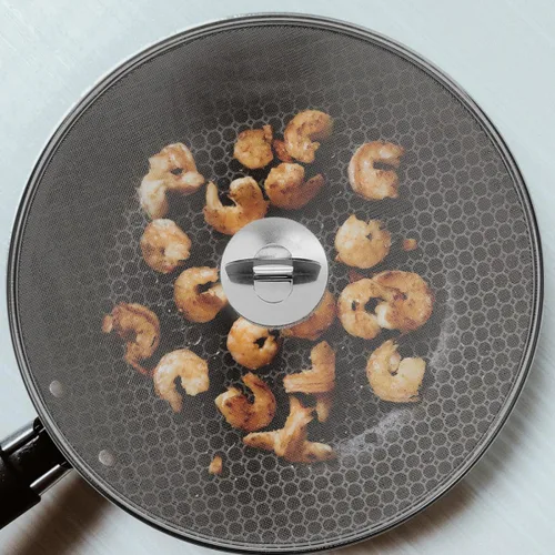 Vista 6 de Stainless Steel Grease Splatter Screen 29cm 2pcs with Knob
