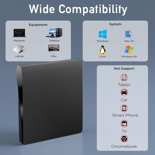 Vista 12 de wintale Blu Ray Burner Externo, USB 3.0 y Tipo-C Unidades Blu-ray externas