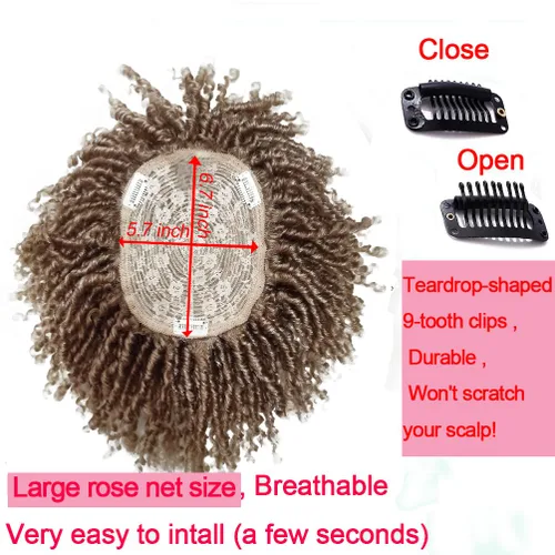 Vista 2 de Locs Wiglets - Peluca de cabello con rastas para mujeres/hombres, 6 pulgadas, corto, rubio ceniza ombré, con clip, trenzado, media peluca, peluca