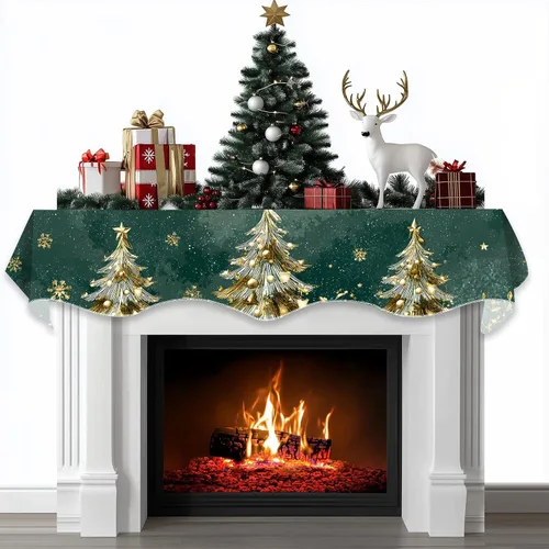 Vista 19 de BVBOX Bufanda Decorativa para Repisa de Chimenea Navideña, Cubierta Corredor para Repisa de Chimenea de Navidad e Invierno
