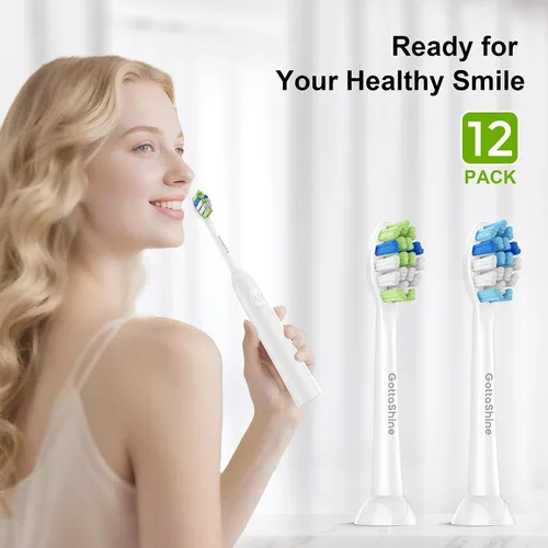 Vista 7 de Cabezales de cepillo de dientes de repuesto para Philips Sonicare, control de placa, compatible con mangos de cepillo de dientes eléctrico de clic