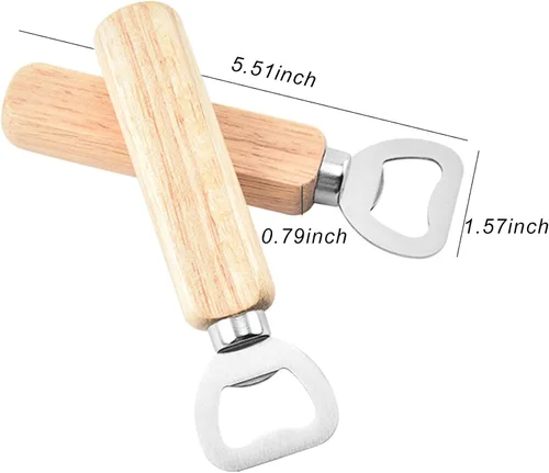 Vista 3 de 10 abridores de madera personalizados, abridor de mano de madera personalizado, abridor de botellas de acero inoxidable de madera de camarero