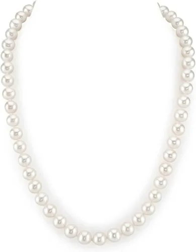 Vista 22 de The Pearl Source Real Pearl Necklace for Women with AAA+ Quality Round White Freshwater Genuine Cultured Pearls