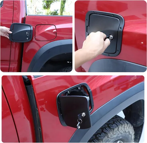 Vista 4 de HAPPYHORSE Tapa de Repuesto para Tanque de Combustible con Cerradura Antirrobo Compatible con Toyot@ Tacoma 2016-2022 Tapa Decorativa de Llenado
