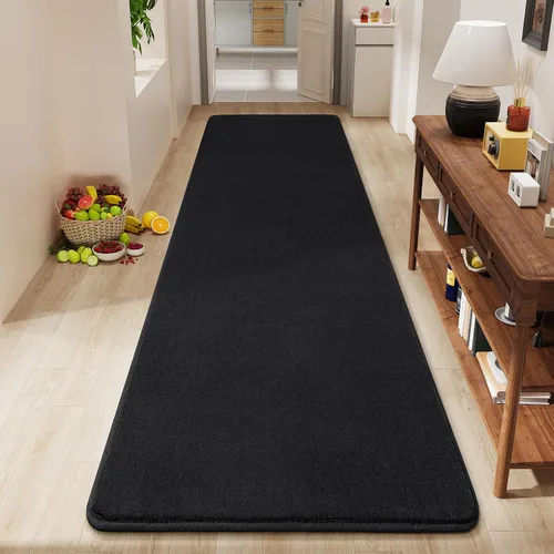 Vista 53 de Amearea Alfombra moderna lavable de 2 x 4 pies, color negro, alfombra de área pequeña para dormitorio, sala de estar, alfombra de espuma