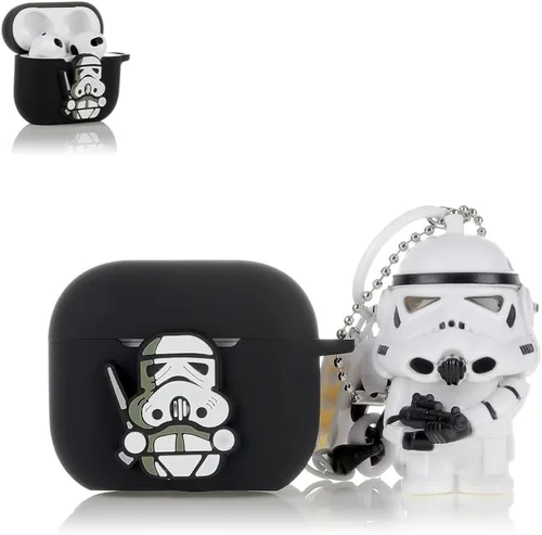 Vista 12 de Funda para AirPods de tercera generación con mosquetón de cordón para muñeca, bonita funda protectora de silicona a prueba de golpes con múltiples