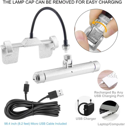 Vista 17 de LUXSWAY - Iluminación LED inalámbrica para marcos de fotos, iluminación recargable para exhibición de arte, clip para cuadros, luces para sobre