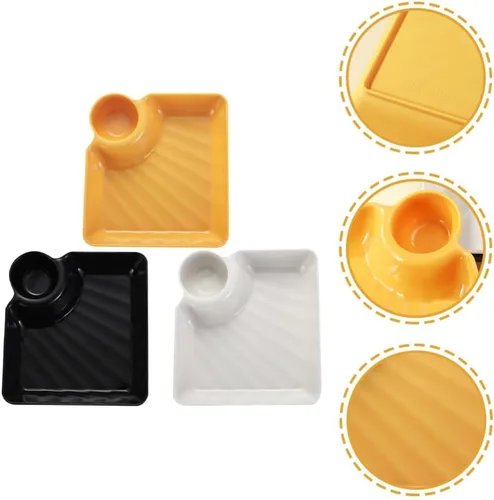 Vista 3 de Housoutil Bandeja cuadrada para papas fritas con asas resistentes para aperitivos decorativos para servir alimentos