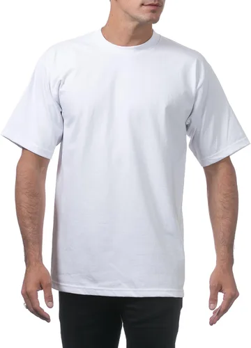 Vista 5 de Pro Club - Camiseta de manga corta para hombre, algodón pesado, cuello redondo
