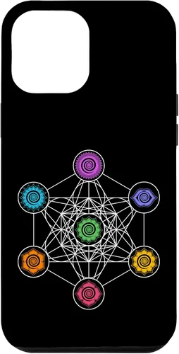 Vista 6 de iPhone 15 Metatronscube, geometría sagrada, chakra, yoga, símbolo, funda 4D