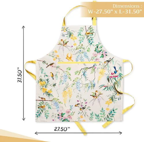 Vista 1159 de Maison d' Hermine Delantales para mujer con bolsillo, 100% algodón (27.50 x 31.50 pulgadas)
