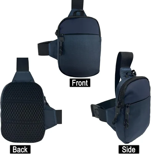 Vista 6 de LKEX Mini bolso bandolera para hombre, bolso cruzado pequeño para mujer, riñoneras informales, bolsa de bolsillo personal, mochila para teléfono