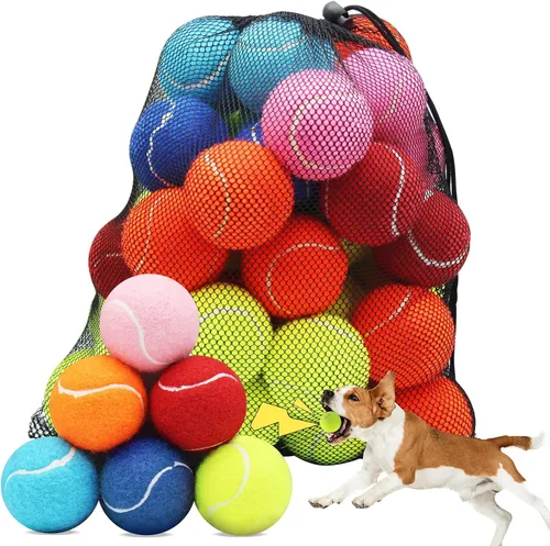 Vista 12 de Swingers Pelotas de tenis chirriantes para perro, pelotas de tenis de Varios