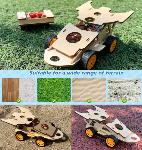 Vista 2 de Kit de auto a control remoto para bricolaje, construye tu propio auto solar - Proyectos STEM para niños de 8 a 12 años, experimentos científicos
