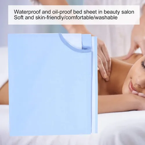 Vista 3 de Sábana de salón de belleza, cubierta impermeable para cama de masaje a prueba de aceite, sábana de mesa de masaje profesional con orificio