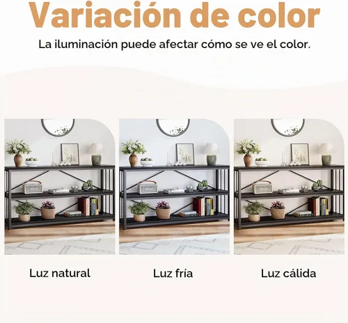 Vista 5 de LVB Mesa consola negra, mesa de entrada moderna para pasillo y sala de estar, mesa de sofá industrial detrás del sofá, mesa de entrada de madera