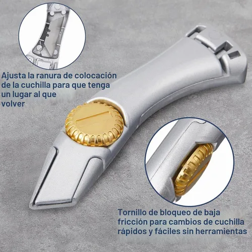 Vista 3 de 1 juego de cuchillos para alfombras, cuchillo de vinilo resistente para paneles de yeso con cuchillas de repuesto fijas de utilidad de hoja fija
