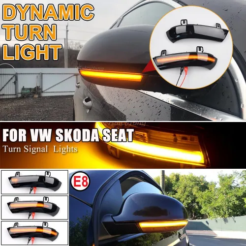 Vista 6 de Indicador de señal de giro de espejo lateral, luz LED secuencial dinámica para VW Golf 5 GTI V Jetta MK5 Passat B6 B5.5 Eos R32 Rabbit, luz