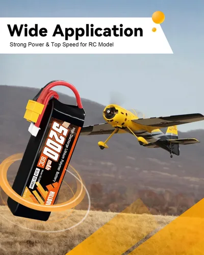 Vista 5 de Hilldow 3S Lipo Batería 80C 11.1V 5200mAh Soft Case RC Lipo Batería con conector XT60 para RC Avión Helicóptero Quadcopter Drone