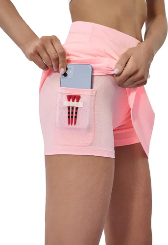 Vista 5 de MELOO Falda deportiva de tenis para mujer, cintura alta, falda pantalón de golf para verano, para correr, casual, entrenamiento, 4 bolsillos