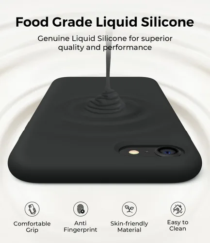 Vista 5 de AOTESIER Compatible con Funda para iPhone SE y Funda para iPhone 8 de 4.7 pulgadas, Tacto Sedoso Premium Goma de Silicona Líquida Suave Anti-Huellas