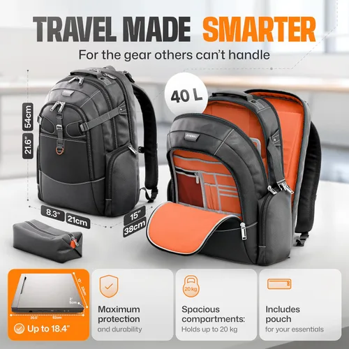 Vista 2 de Everki (EKP120) mochila para portátiles de hasta 18.4 pulgadas